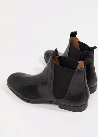Черные кожаные ботинки челси H By Hudson Atherston-Черный