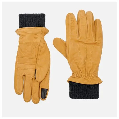 Перчатки Timberland Leather Rib Knit Cuff чёрный, Размер L