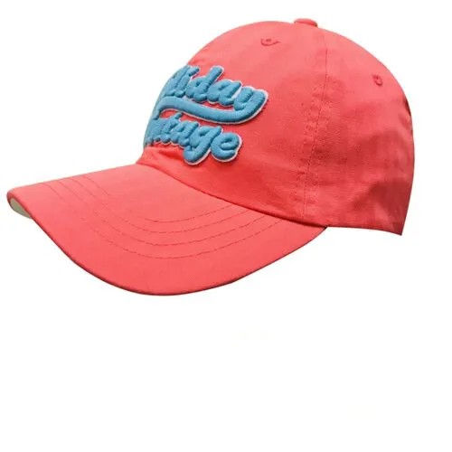 Бейсболка подростковая Be Snazzy CZD-0018 с нашивкой Holiday vintage. Цвет коралловый. Размер 54-56