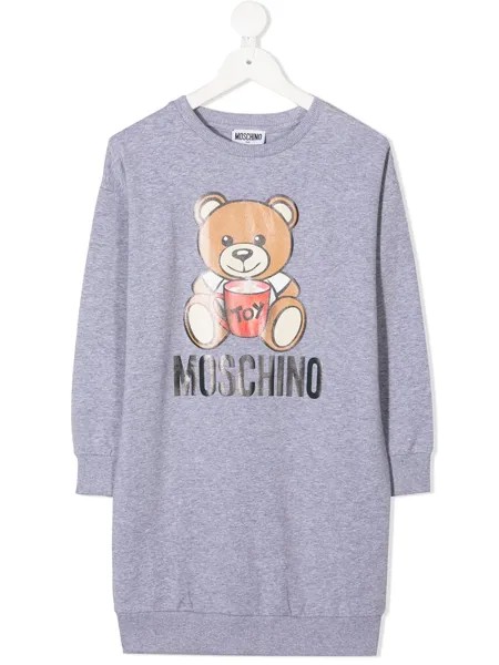 Moschino Kids платье-джемпер Teddy Bear с логотипом