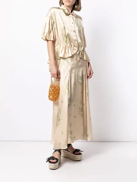 Simone Rocha блузка с цветочным принтом