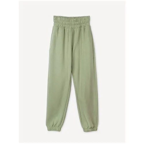Оливковые спортивные брюки Jogger для девочки Gloria Jeans, размер 10-11л/146 (36)
