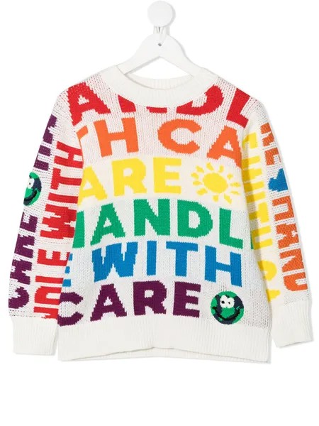 Stella McCartney Kids джемпер Handle With Care вязки интарсия