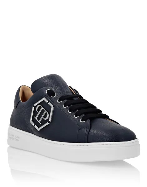 Кожаные низкие кеды Hexagon Philipp Plein, темно-синий
