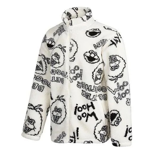 Куртка Adidas neo x SESAME STREET Crossover Limited Full Print Polar Fleece Long Sleeves White, Белый