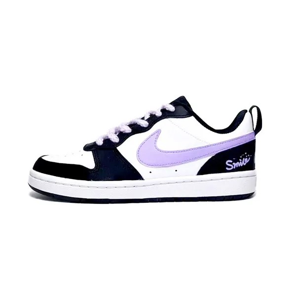 Кроссовки Nike Court Borough Skateboarding Shoes Women's Low-top Black, фиолетовый