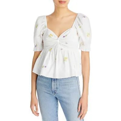 Женская белая блузка с присборенной вышивкой English Factory, рубашка L BHFO 7657