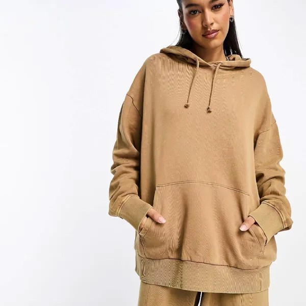 Худи Asos Design Oversized, светло-коричневый