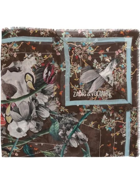 Zadig&Voltaire шарф с цветочным принтом и логотипом