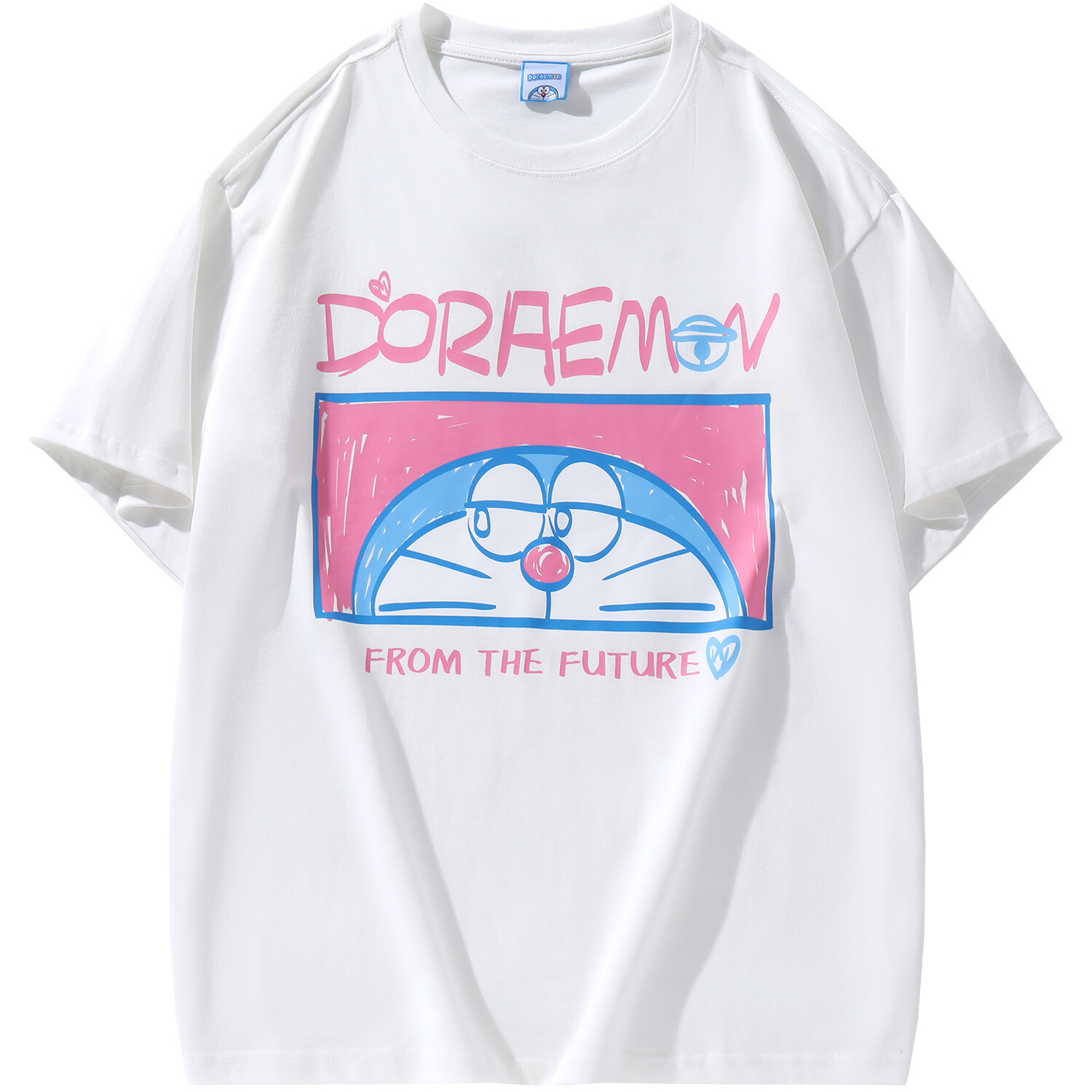 Футболка унисекс Doraemon, Белый (серый)