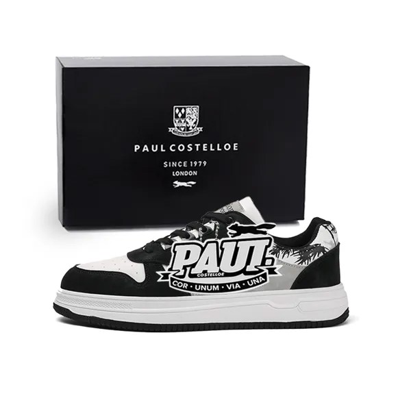 Кроссовки PAUL COSTELLOE Skateboarding Shoes Unisex Low-top White, черный