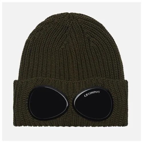 Шапка C.P. Company Extra Fine Merino Wool Goggle Beanie оливковый , Размер ONE SIZE