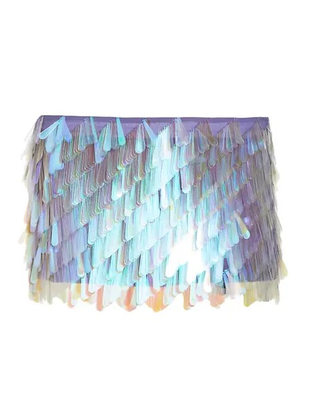 Мини-юбка с вышивкой пайетками The Attico, цвет opalescent
