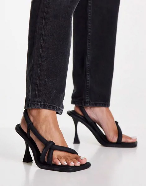Черные босоножки с мягкими ремешками на высоких каблуках Topshop Ronda-Черный цвет