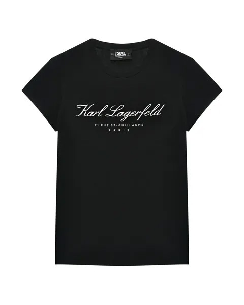 Приталенная футболка с лого Karl Lagerfeld kids