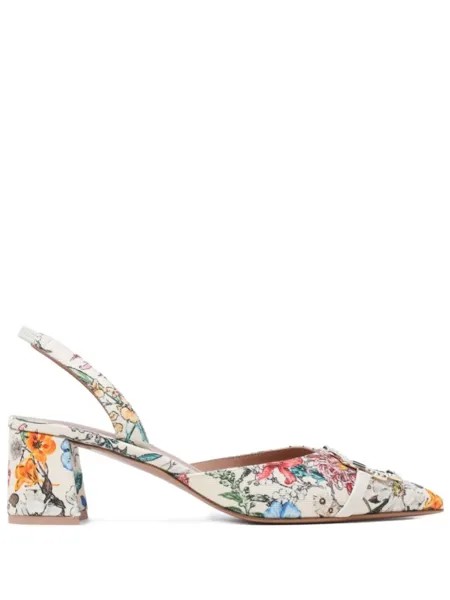 Malone Souliers туфли с цветочным принтом, нейтральный цвет