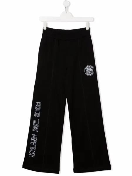 MSGM Kids спортивные брюки широкого кроя с логотипом