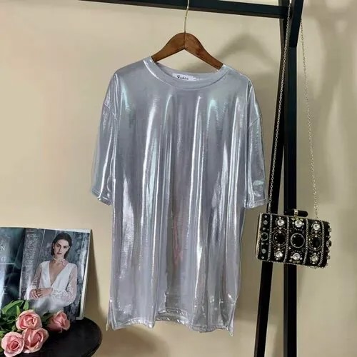 Футболка, размер 3XL, серебристый
