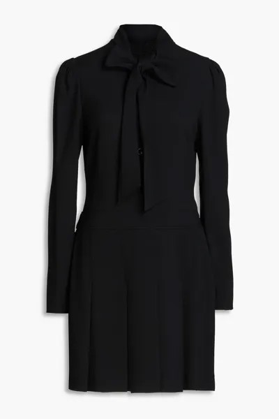 Платье мини из крепа со складками и бантом BOUTIQUE MOSCHINO, черный