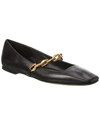 Jimmy Choo Diamond Tilda Кожаные женские туфли на плоской подошве черные 37,5