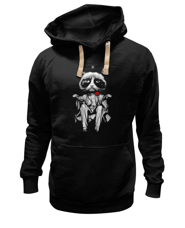 Худи Printio Сердитый котик (grumpy cat) черное 2XL