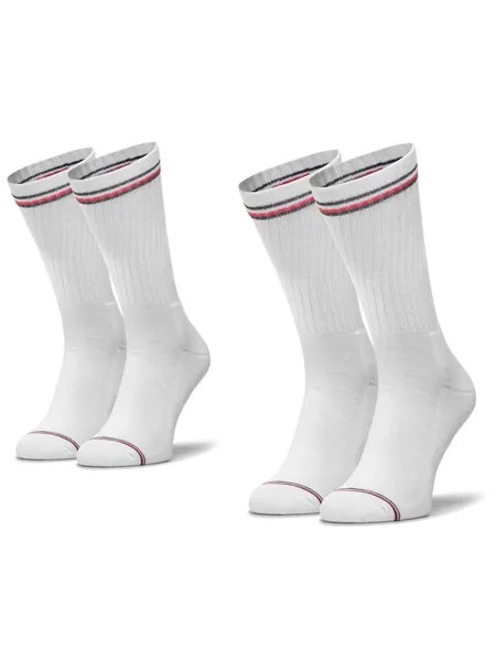 Комплект из 2 высоких носков унисекс Tommy Hilfiger, белый