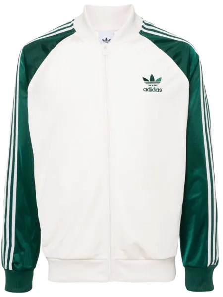 Adidas бомбер с вышитым логотипом, нейтральный цвет