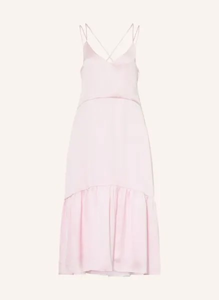 Атласное платье с рюшами Claudie Pierlot, розовый