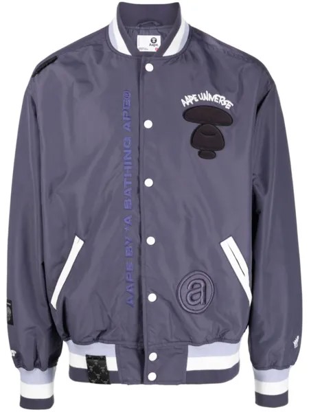 A Bathing Ape embroidered bomber jacket, фиолетовый
