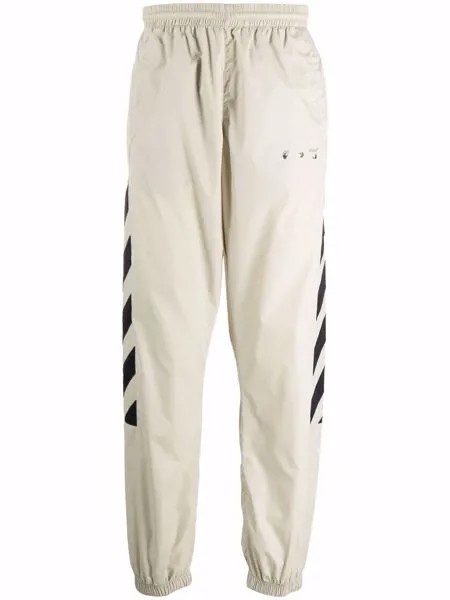Off-White спортивные брюки с диагональными полосками