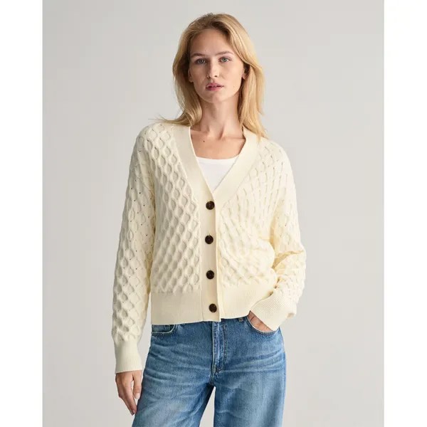 Кардиган Gant Textured Knit, бежевый