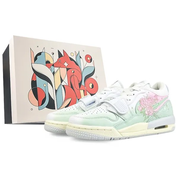 Кроссовки Jordan Legacy 312 Vintage Basketball Shoes Women's Low-top White/Green, зеленый