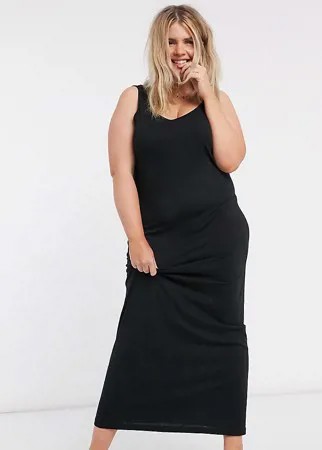 Черное трикотажное платье макси Vero Moda Curve-Черный