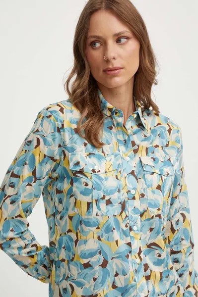 Хлопковая рубашка Lauren Ralph Lauren, синий