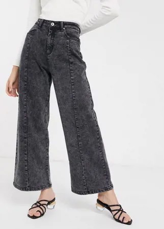 Черные широкие джинсы с принтом тай-дай FAE-Мульти