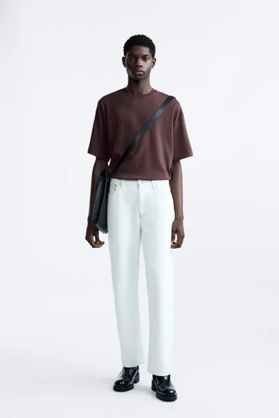 Футболка свободного кроя ZARA, бургундия