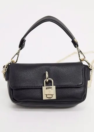 Черная сумка на плечо с замком Steve Madden-Черный