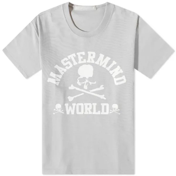 Футболка с логотипом колледжа Mastermind world, серый