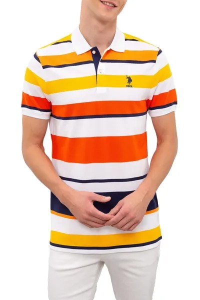 Футболка-поло мужская G081SZ0110RENALD U.S. POLO Assn. разноцветная M