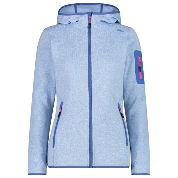 Флисовая жилетка Cmp Women's Fix Hood Jacquard Knitted 3H19826, цвет Sky/Bianco