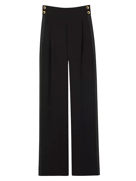 Брюки-смокинги из атласного крепа Collection Line St. John, черный