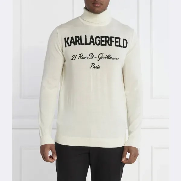 Водолазка стандартного кроя из шерсти Karl Lagerfeld, бежевый