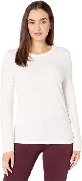 Пуловер Lilla P Long Sleeve Crew in Loose Knit Slub, белый