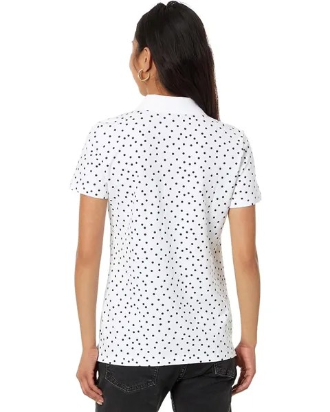 Поло Tommy Hilfiger Five Button Dot Polo, цвет Bright White/Sky Captain