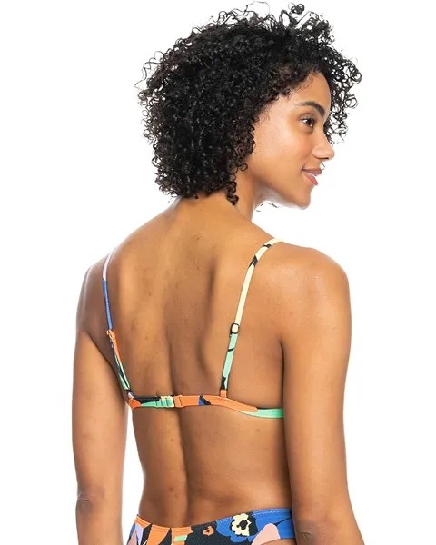 Топ бикини Roxy Color Jam Fixed Bikini Top, цвет Anthracite Flower Jammin