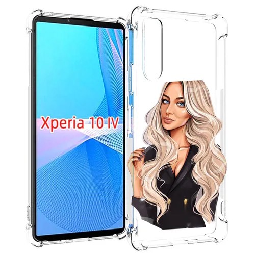 Чехол MyPads Платье-пиджак женский для Sony Xperia 10 IV (10-4) задняя-панель-накладка-бампер