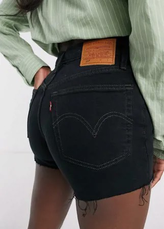 Черные джинсовые шорты Levis 501 original-Синий