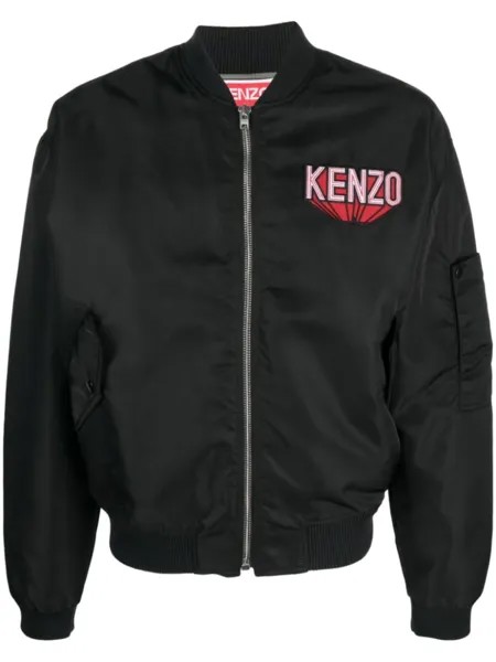 Kenzo бомбер с нашивкой-логотипом, черный