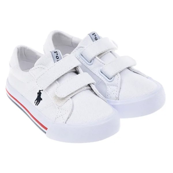 Белые базовые кеды на липучке Polo Ralph Lauren детские