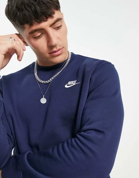 Темно-синий свитшот с круглым вырезом Nike Club